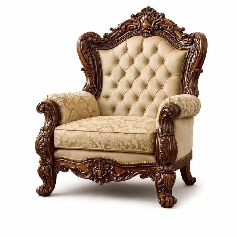 Royal Classic Carved Wooden Luxury Sofa (3 Seater)