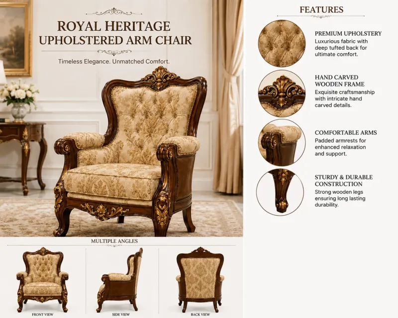 Star Furniture Luxury Classic Wooden Sofa Chair