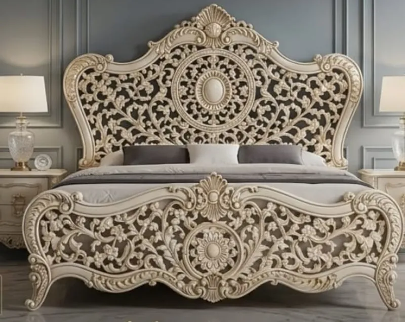 Royal Filigree Carved Bed