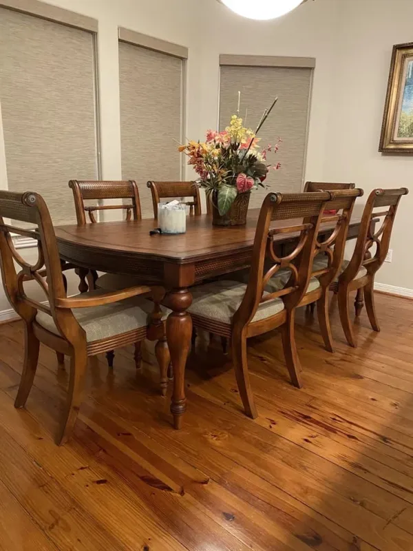 Classic Solid Wood 8 Seater Dining Table Set