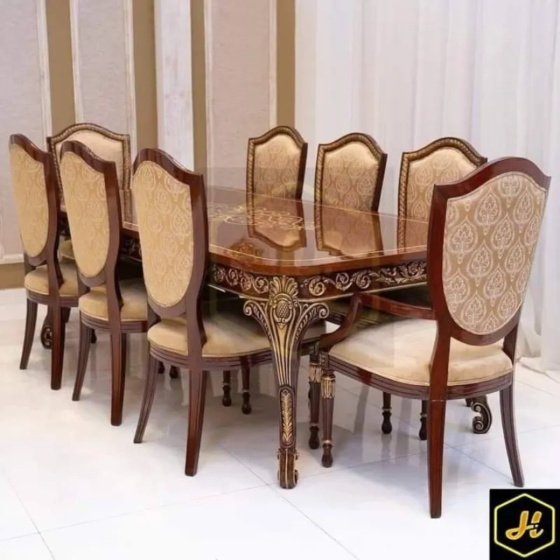 Royal Imperial Solid Wood 8 Seater Dining Table Set