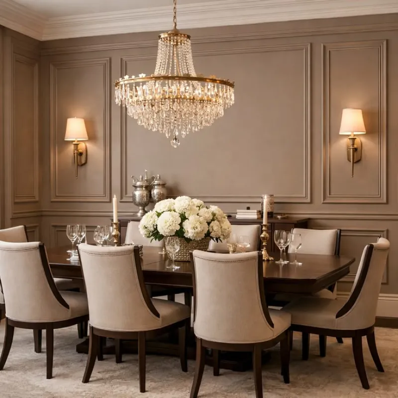 Modern Luxury Solid Wood 8 Seater Dining Table Set