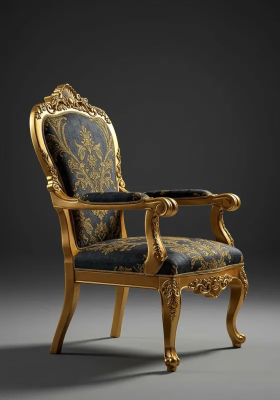 Royal Imperial Luxury Solid Wood Arm Dining Chair