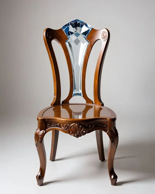 Royal Crystal Back Solid Wood Dining Chair