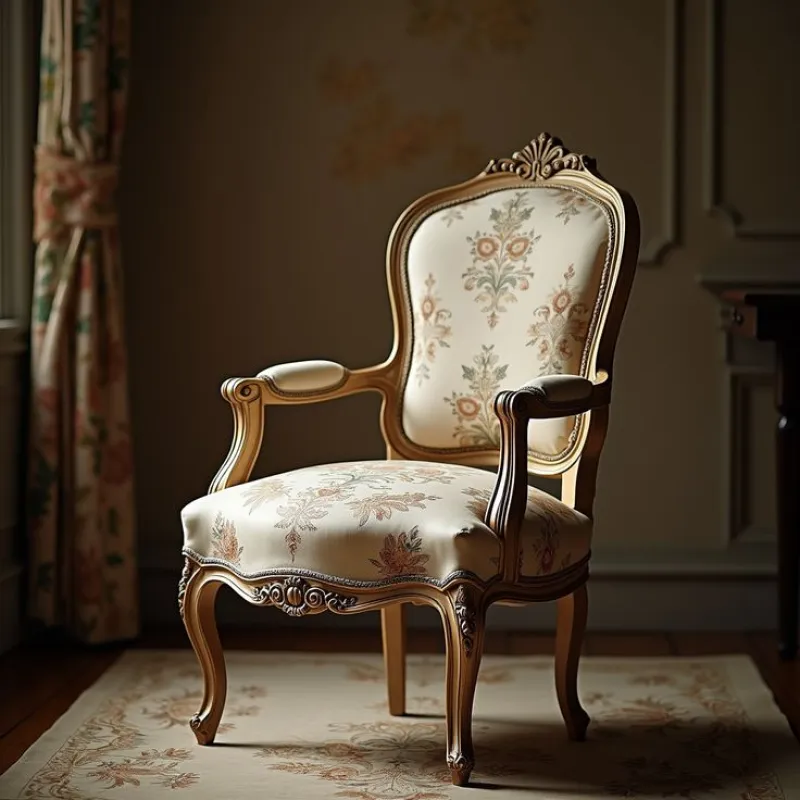 Royal Victorian Upholstered Solid Wood Arm Dining Chair