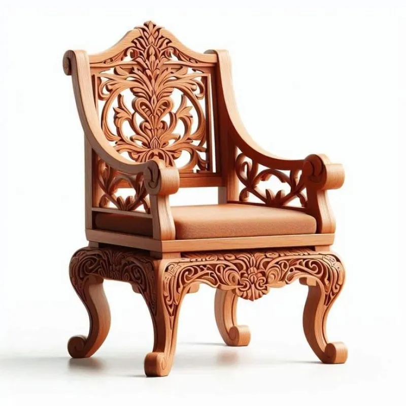 Royal Hand Carved Solid Wood Arm Chair
